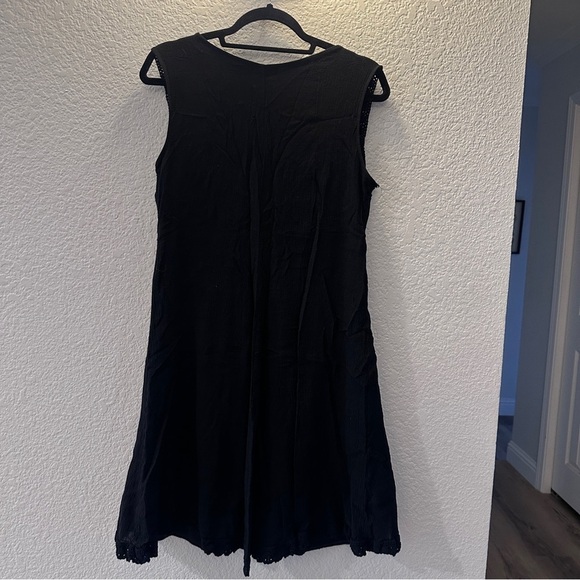 Hourglass Black Boho Maxi Dress Lace Trim Sleeveless Flowy Hem Plus Size 1X - Picture 3 of 12